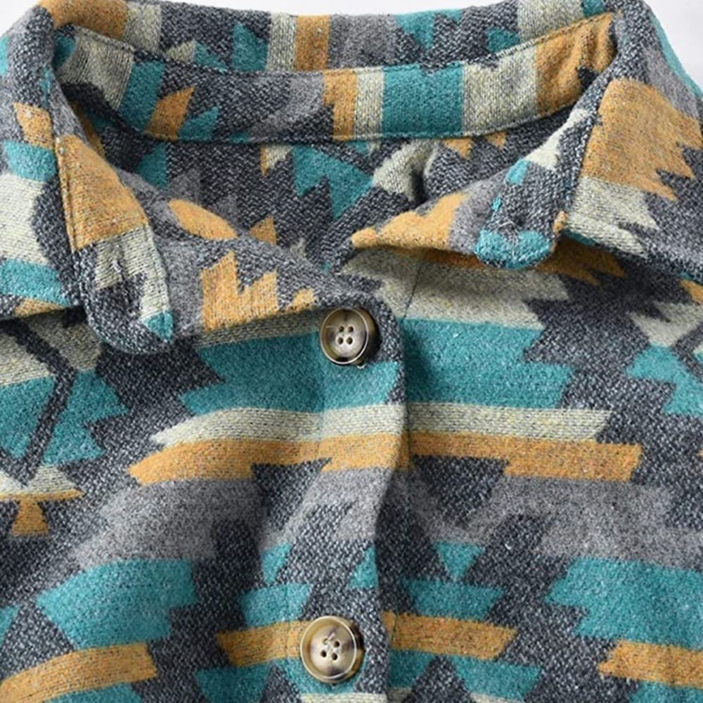 New Turquoise Aztec Pattern Jacket - Picture 4 of 6